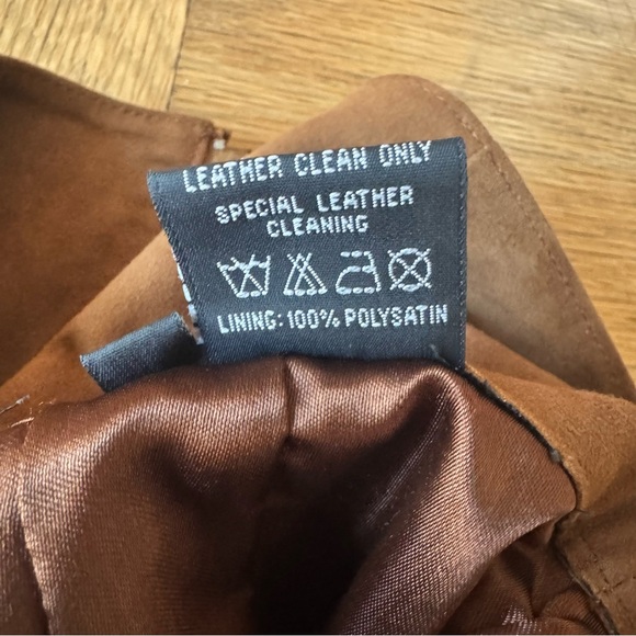 Marianne Vanderwilt Leather Suede Jumpsuit Brown Tan Halter Pants Fringe Wrap - Picture 9 of 15